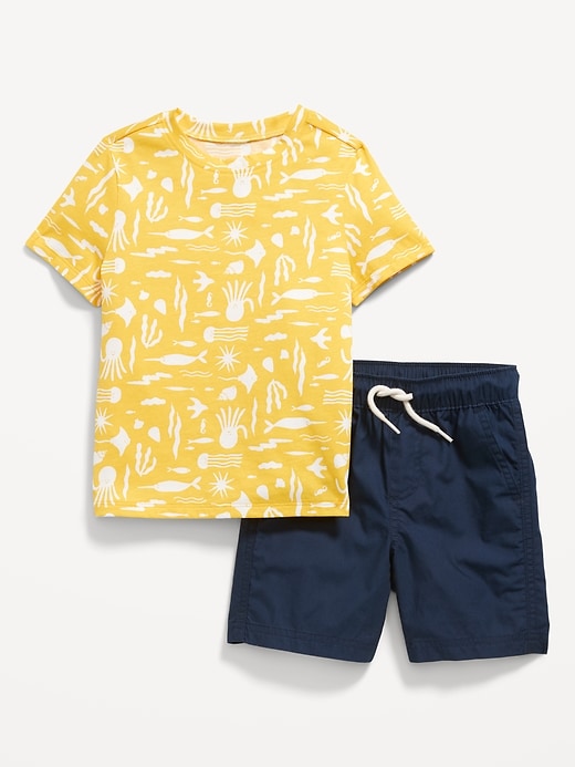 View large product image 1 of 2. Printed Crew-Neck T-Shirt and Shorts Set for Toddler Boys