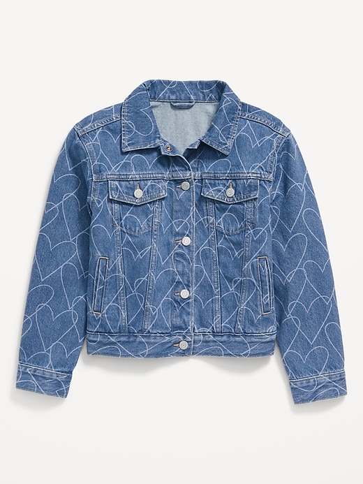 View large product image 1 of 1. Oversized Jean Trucker Jacket for Girls