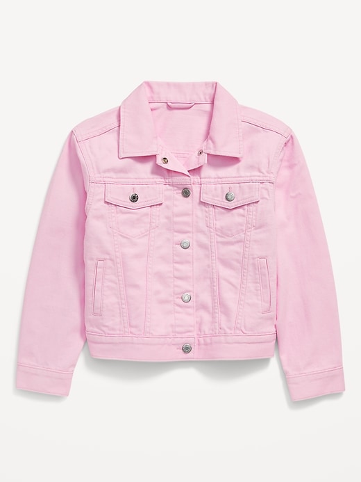View large product image 2 of 2. Oversized Jean Trucker Jacket for Girls