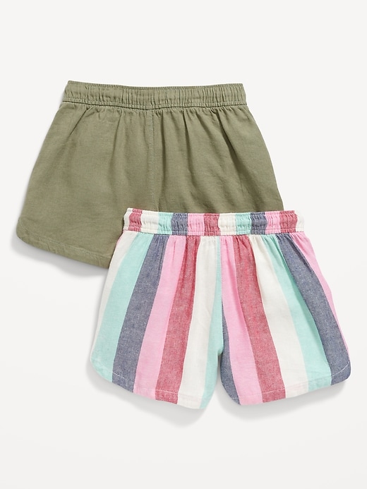 View large product image 2 of 2. Linen-Blend Drawstring Shorts 2-Pack for Girls