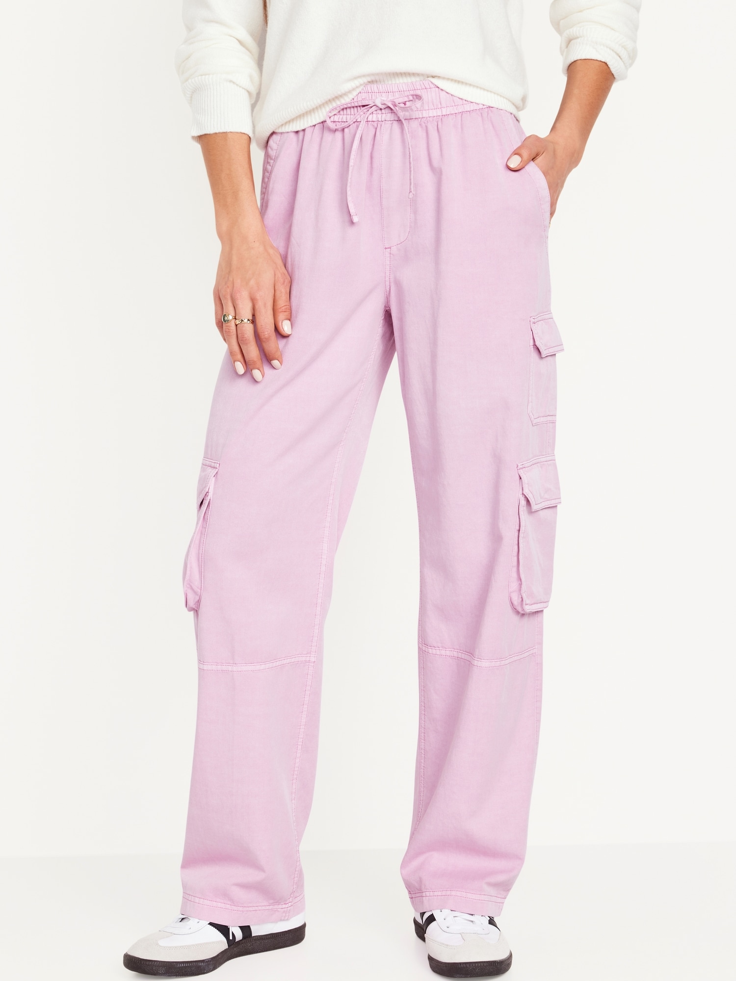 Pink Cargo Trousers, Inc Womens, Baby Pink & Bright Pink