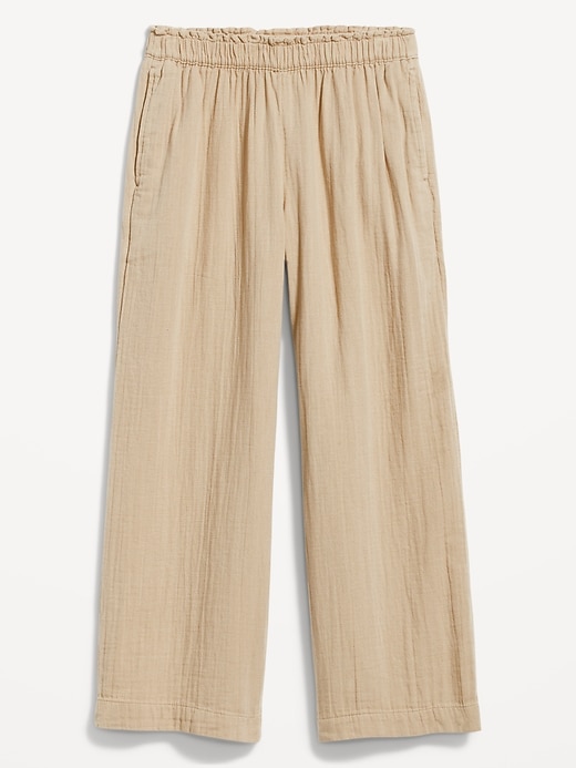 Image number 4 showing, High-Waisted Crinkle Gauze Pull-On Ankle Pants
