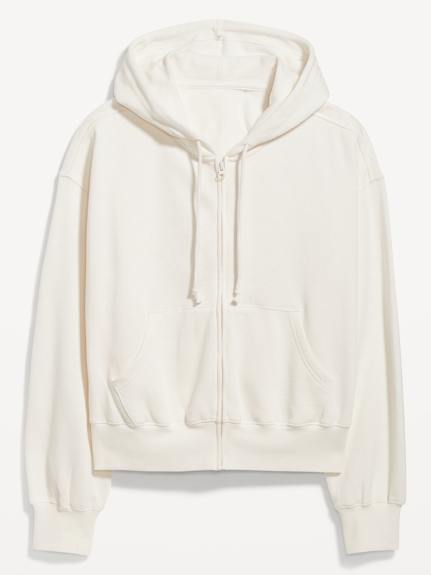 Oversized white zip online up