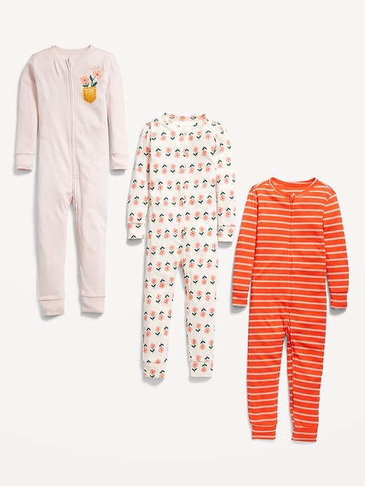 View large product image 2 of 2. Unisex Snug-Fit Printed Pajama One-Piece 3-Pack for Toddler & Baby