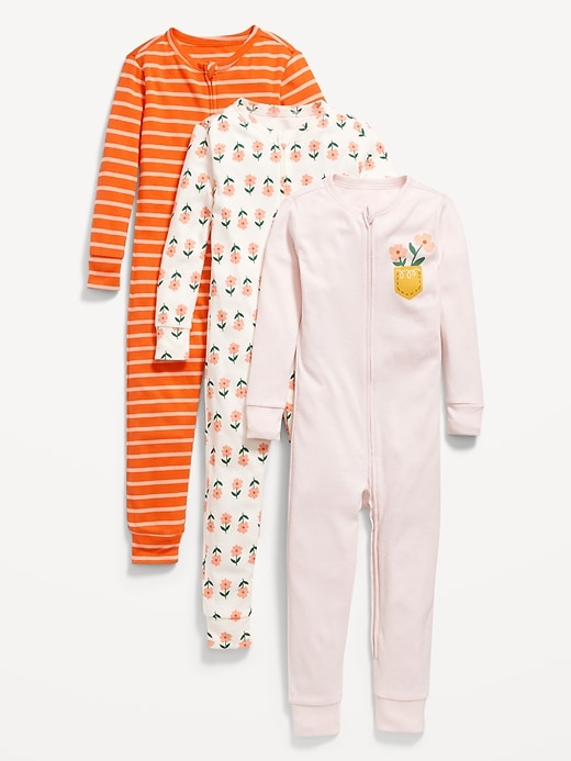 View large product image 1 of 2. Unisex Snug-Fit Printed Pajama One-Piece 3-Pack for Toddler & Baby