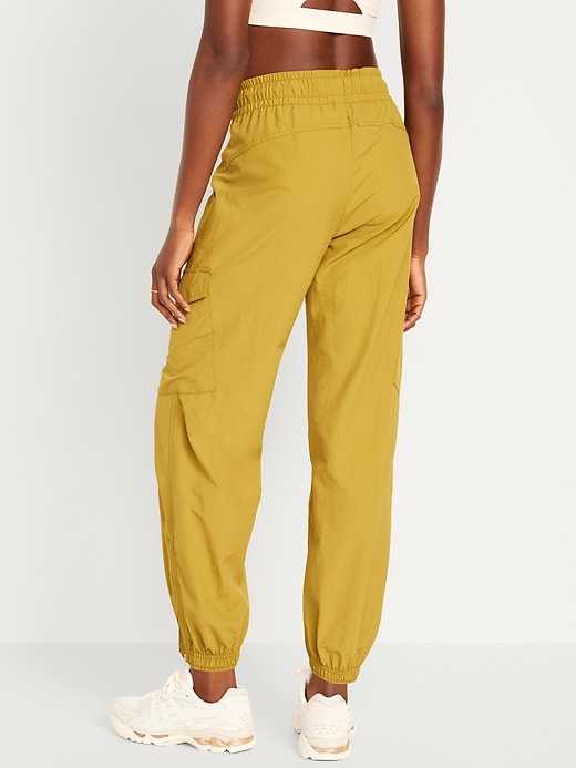 Image number 2 showing, High-Waisted Ankle-Zip Cargo Joggers