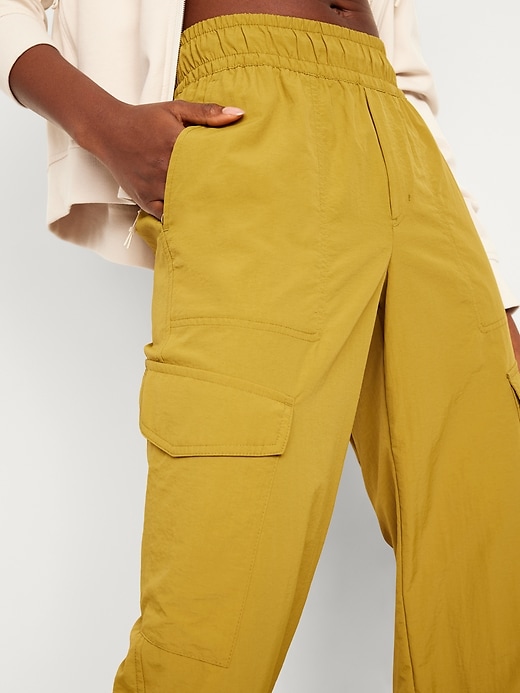 Image number 4 showing, High-Waisted Ankle-Zip Cargo Joggers