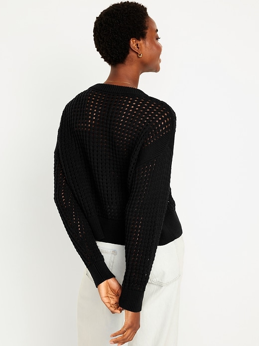Image number 2 showing, Open-Stitch Sweater