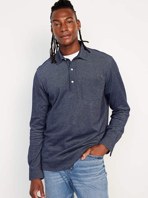View large product image 1 of 4. Long-Sleeve Pique Polo
