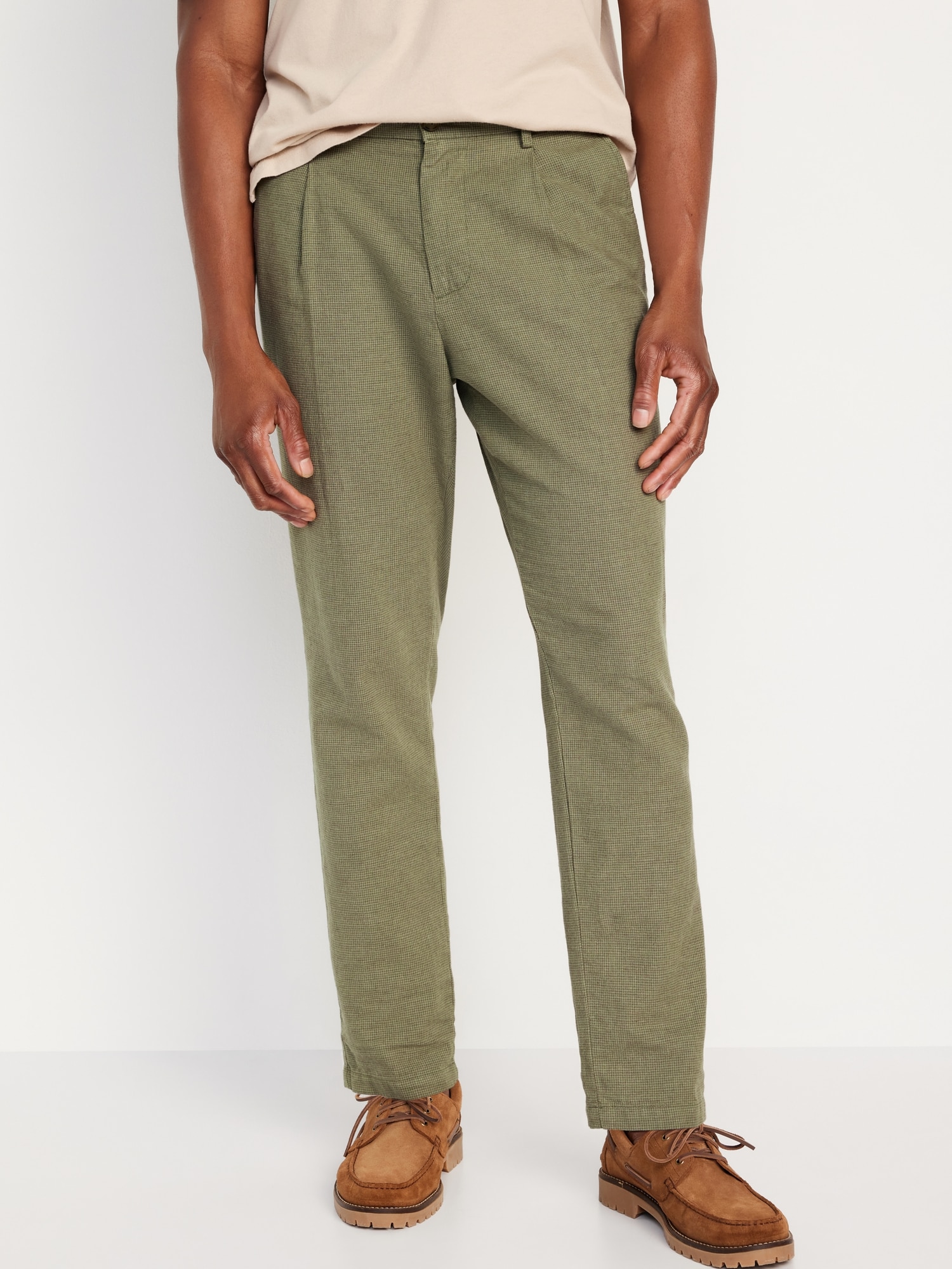 Tapered Linen-blend Pants
