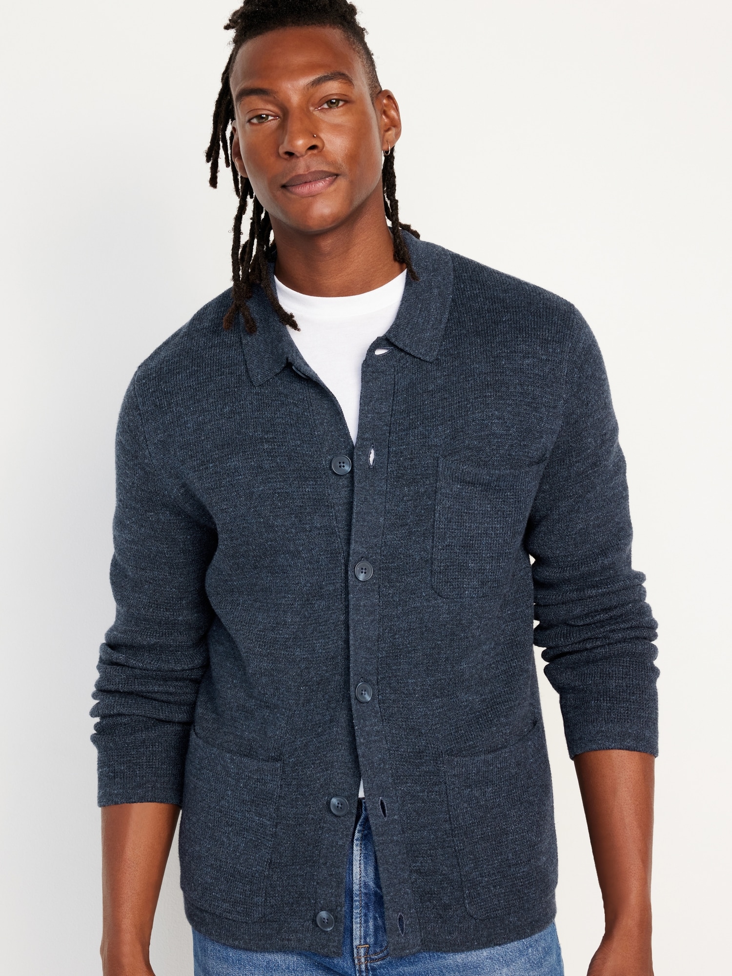 Button-Front Sweater
