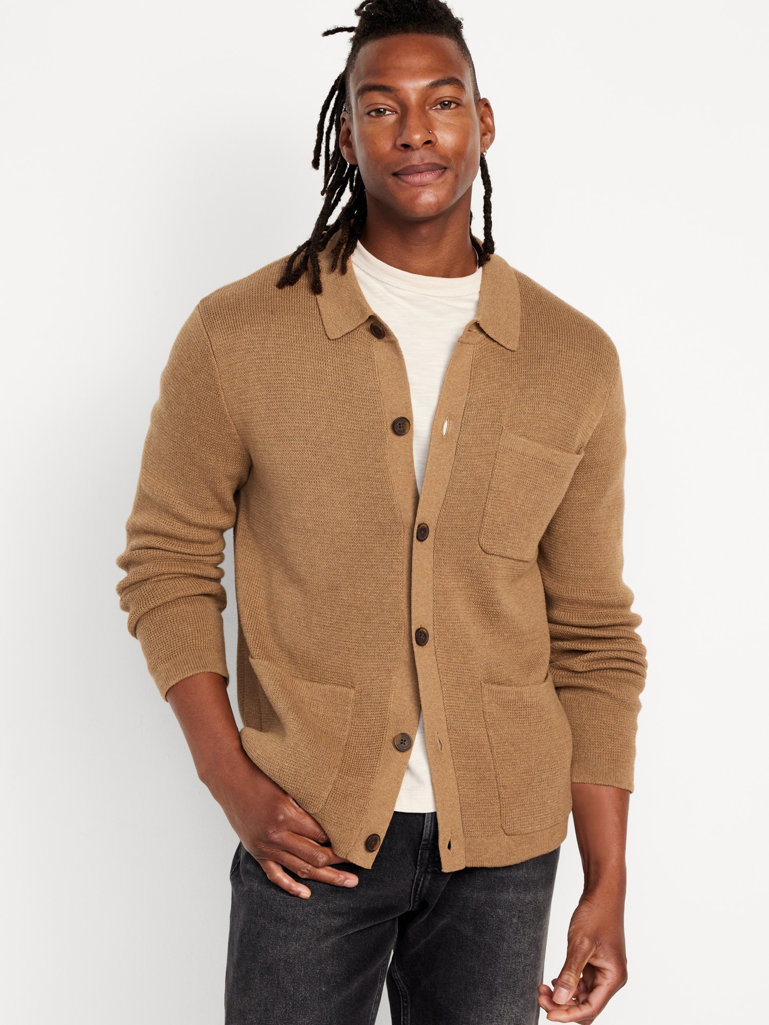 Button-Front Sweater