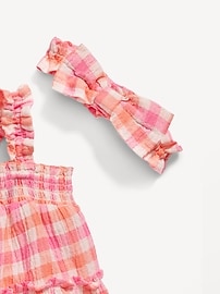 View large product image 3 of 3. Sleeveless Smocked Bodysuit Dress and Headband Set for Baby