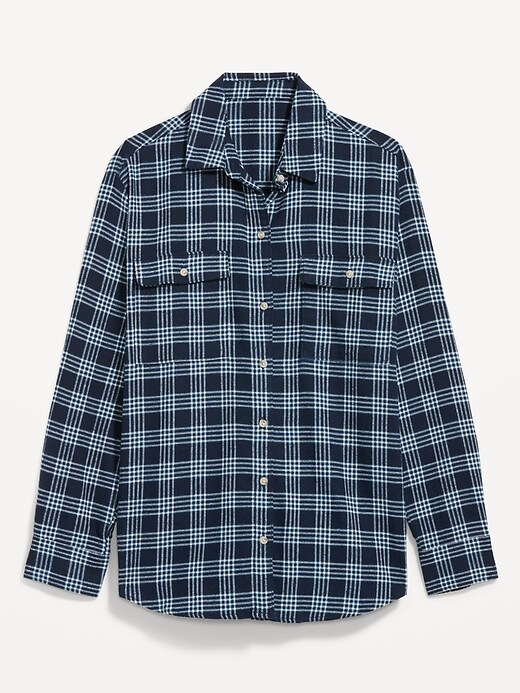 Image number 1 showing, Loose Flannel Boyfriend Shirt for Women
