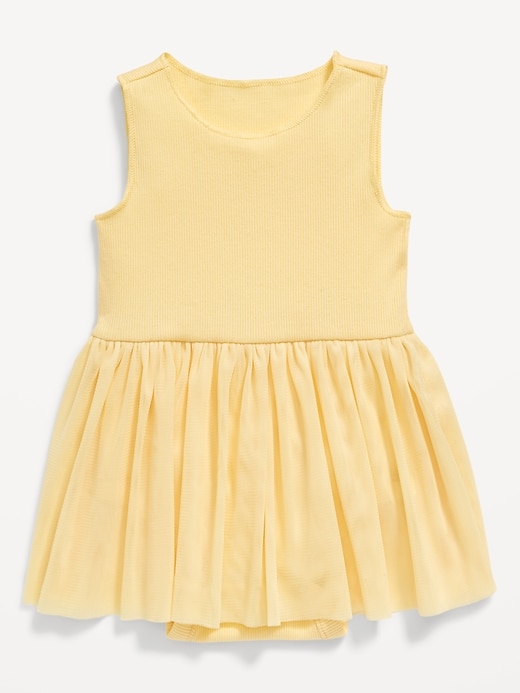 View large product image 1 of 1. Sleeveless Rib-Knit Bodysuit Tutu Dress for Baby