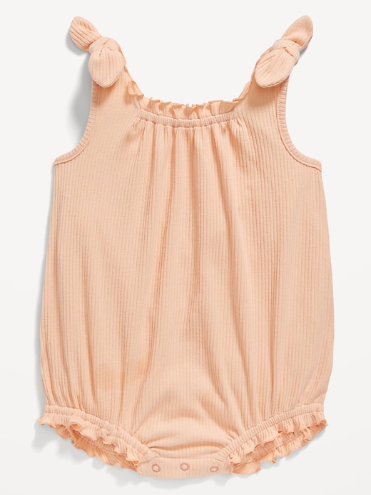 View large product image 1 of 2. Sleeveless Tie-Shoulder One-Piece Romper for Baby
