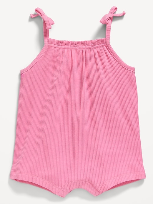 View large product image 1 of 2. Sleeveless Tie-Bow One-Piece Romper for Baby