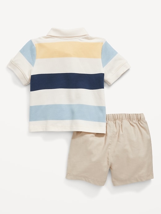 View large product image 2 of 3. Striped Polo Shirt and Shorts Set for Baby