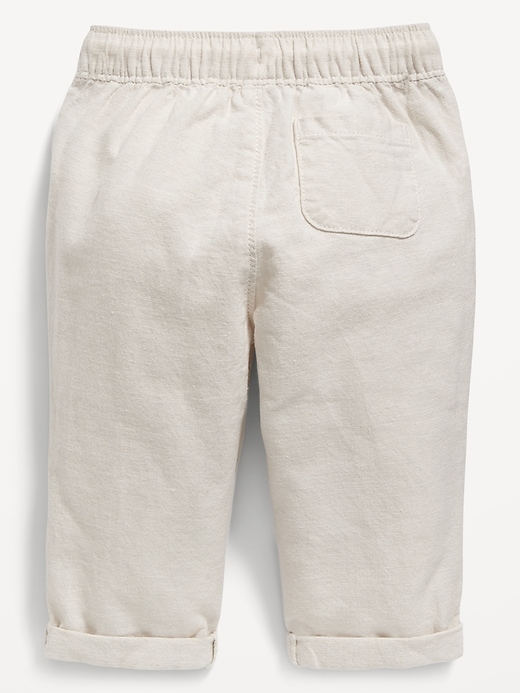 View large product image 2 of 3. Relaxed Pull-On Linen-Blend Pants for Baby