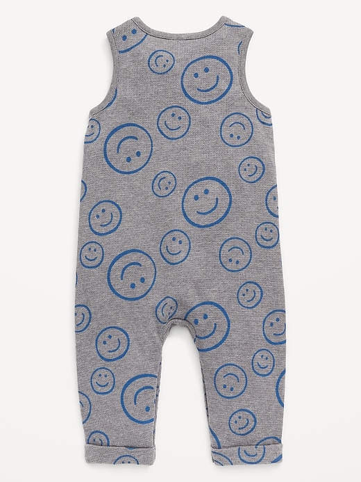View large product image 2 of 2. Unisex Sleeveless Thermal-Knit Henley One-Piece for Baby