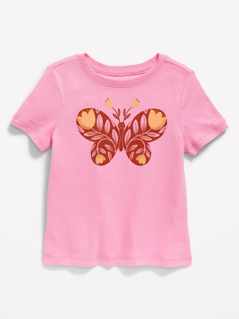 Unisex Short-Sleeve Graphic T-Shirt for Toddler - Pink Edge Neon