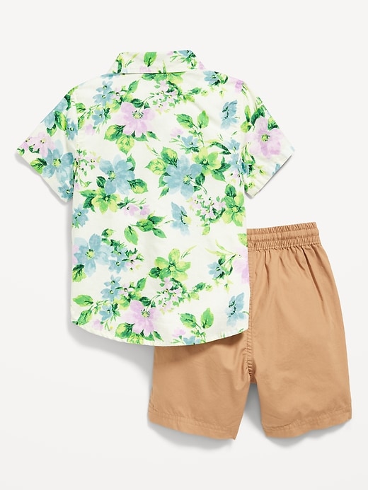 View large product image 2 of 4. Printed  Short-Sleeve Pocket Shirt and Shorts Set for Toddler Boys