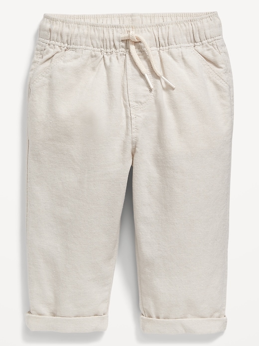 View large product image 1 of 3. Relaxed Pull-On Linen-Blend Pants for Baby