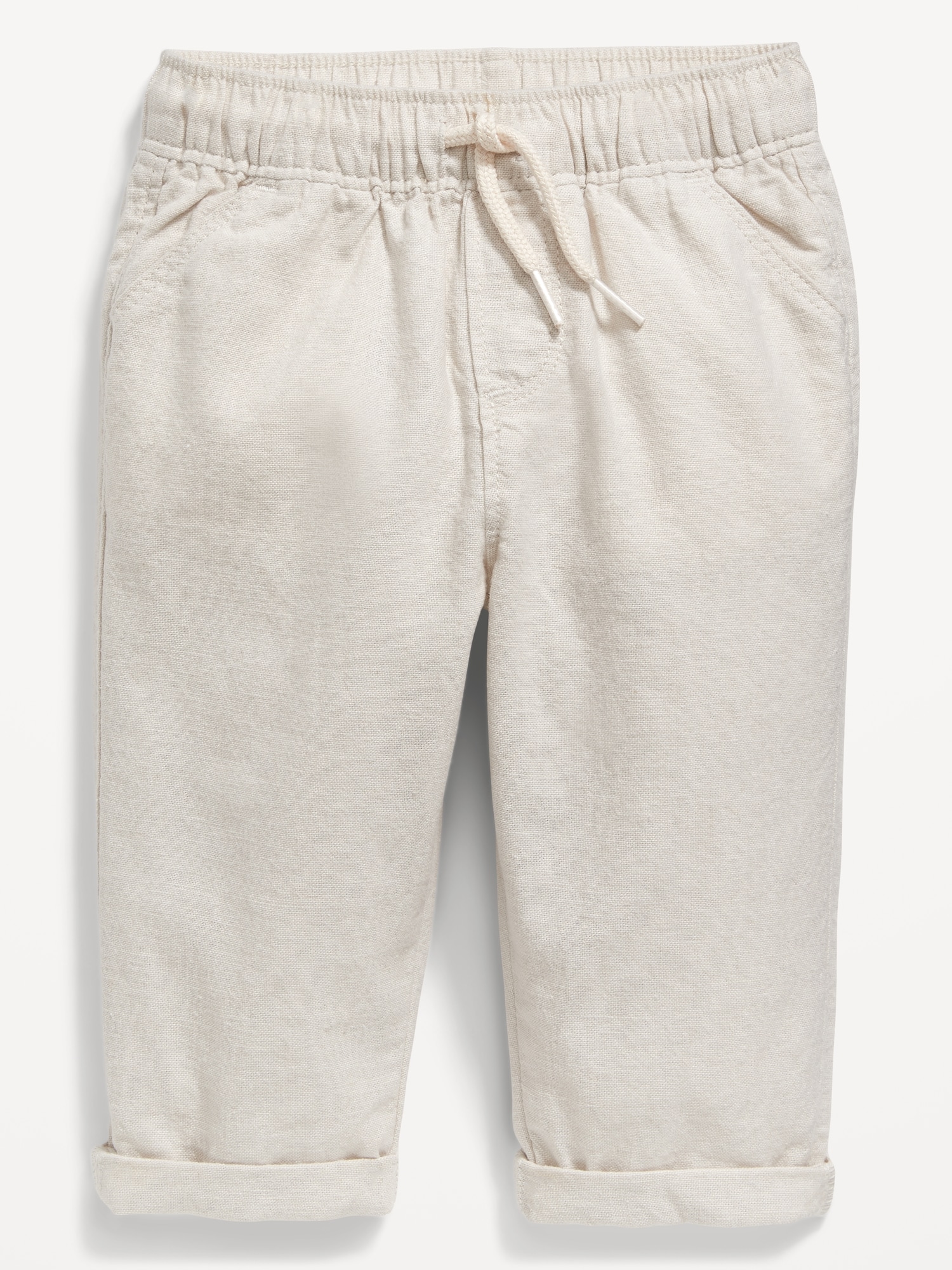 Relaxed Pull-On Linen-Blend Pants for Baby