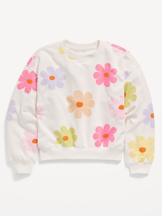 Slouchy Crew-Neck Graphic Sweatshirt for Girls | Old Navy