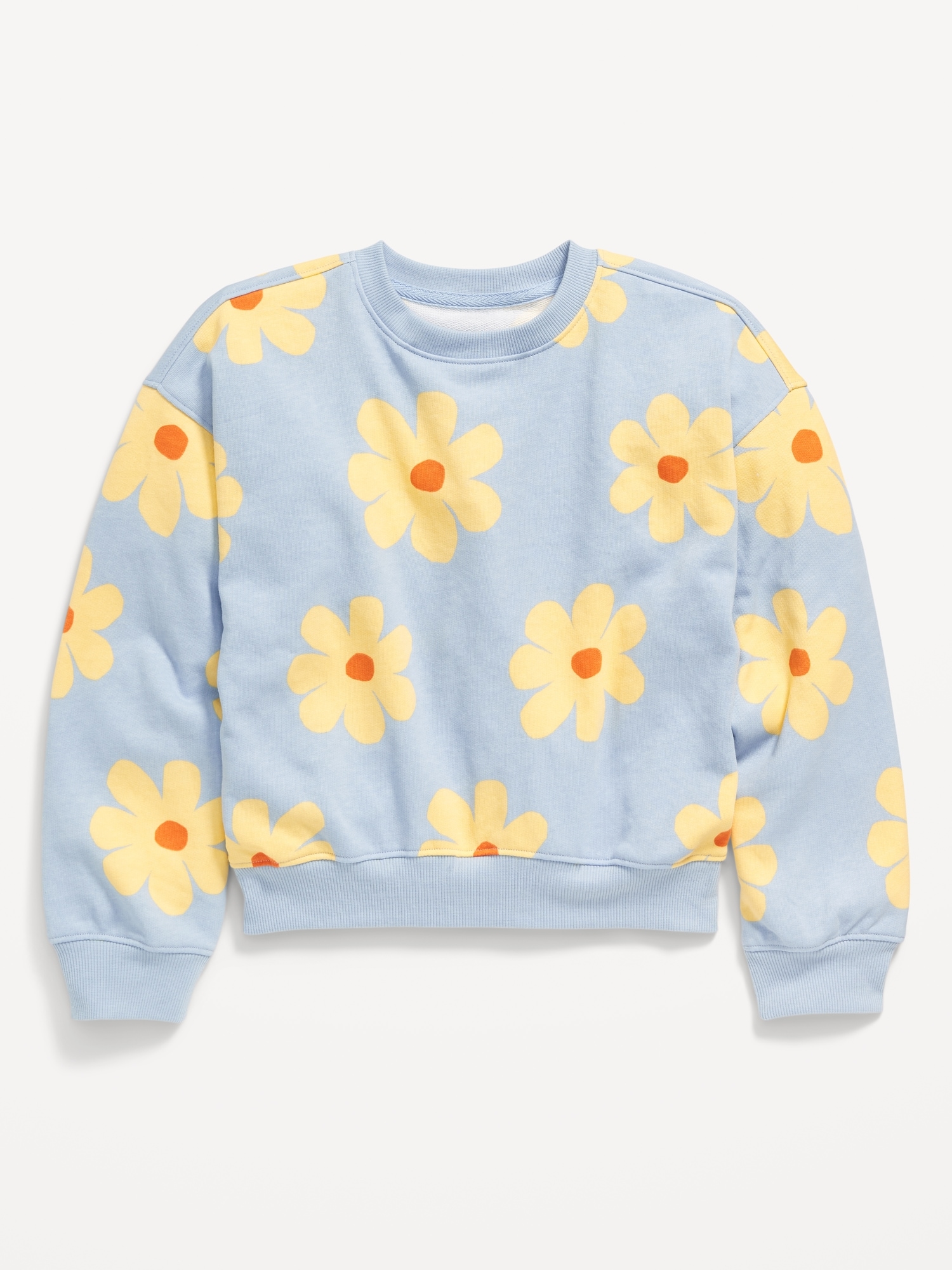 Slouchy Crew-Neck Graphic Sweatshirt for Girls