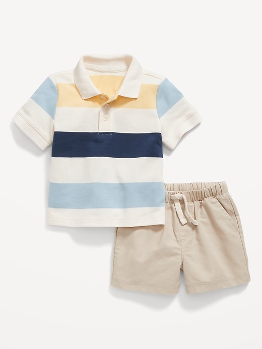 View large product image 1 of 3. Striped Polo Shirt and Shorts Set for Baby