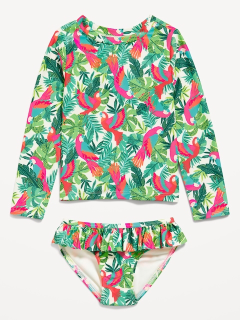 Ruffle-Trim Bikini Swim Set for Toddler and Baby