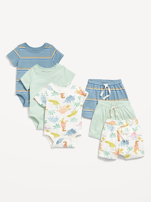 View large product image 1 of 3. Bodysuit and Shorts 6-Pack for Baby
