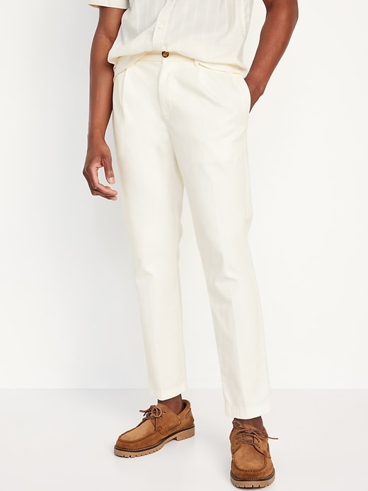 Image number 1 showing, Loose Taper Built-In Flex Pleated Ankle Chino