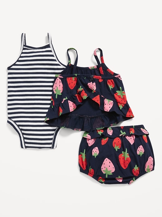 View large product image 2 of 3. Cami Ruffle Bloomer Set and Bodysuit 3-Pack for Baby