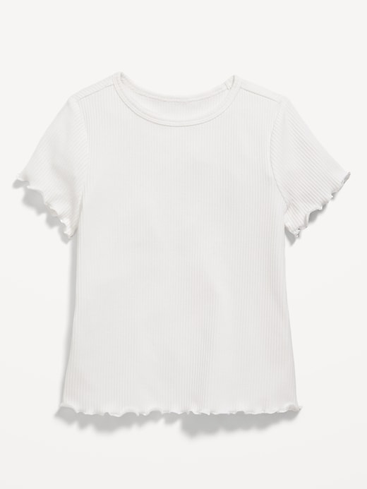 View large product image 1 of 1. Short-Sleeve Lettuce-Edge T-Shirt for Toddler Girls