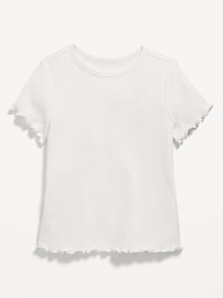 Image number 1 showing, Short-Sleeve Lettuce-Edge T-Shirt for Toddler Girls