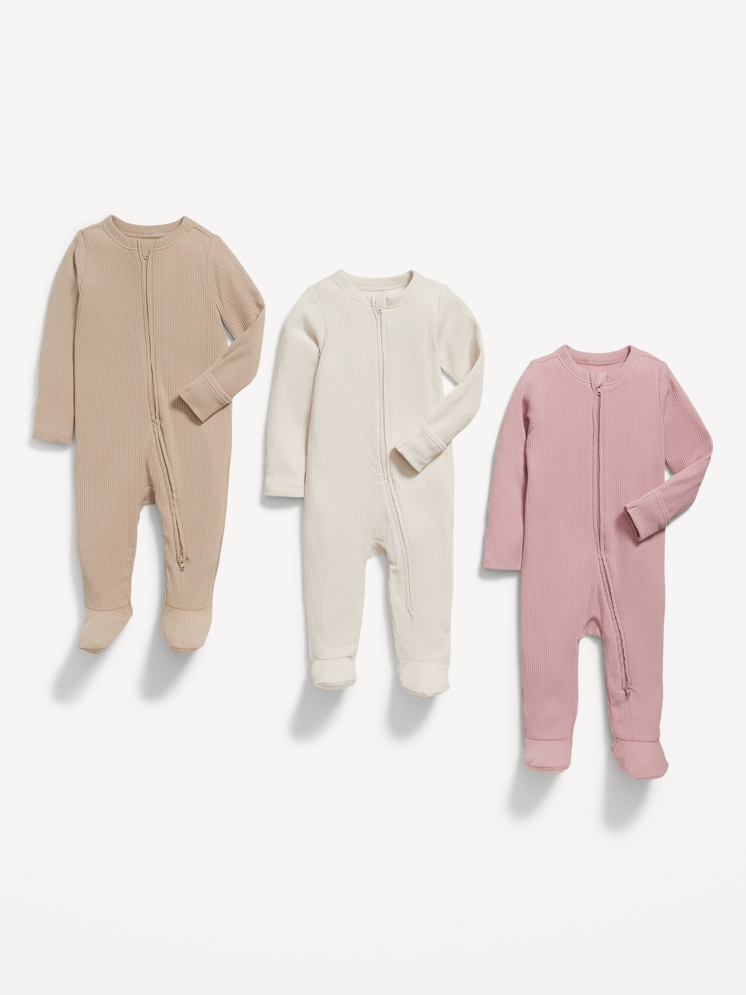 Детский комбинезон Old Navy Sleep & Play с ножками на двусторонней молнии, набор из 3 шт, цвет: Anise — фото 3