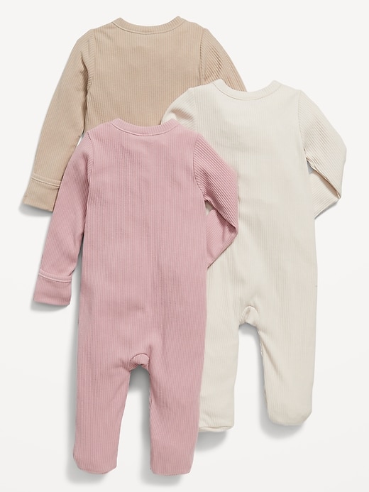 View large product image 2 of 3. 2-Way-Zip Sleep & Play Footed One-Piece 3-Pack for Baby