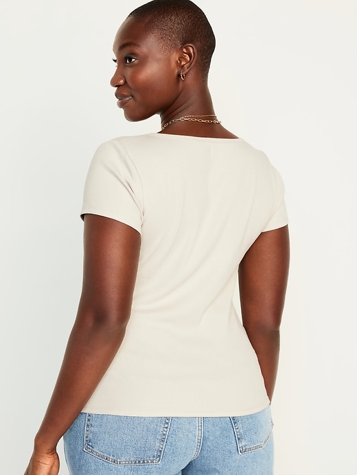 Image number 6 showing, Fitted Square-Neck T-Shirt