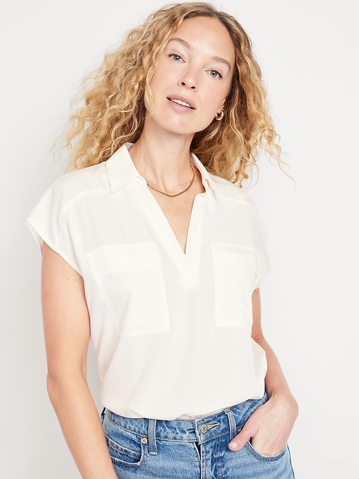 Image number 1 showing, Dolman-Sleeve Utility Top