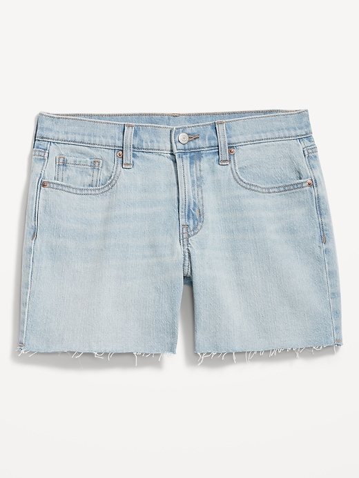 Image number 4 showing, Mid-Rise Boyfriend Cut-Off Jean Shorts -- 5-inch inseam