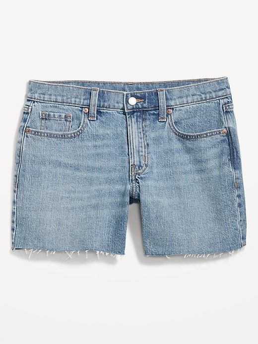 Image number 4 showing, Mid-Rise Boyfriend Cut-Off Jean Shorts -- 5-inch inseam
