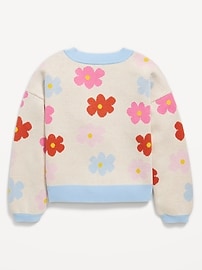 View large product image 3 of 3. Printed Button-Front Cardigan Sweater for Girls