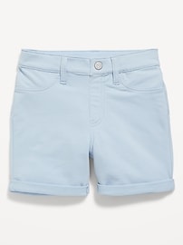 View large product image 4 of 4. French Terry Rolled-Cuff Midi Shorts for Girls