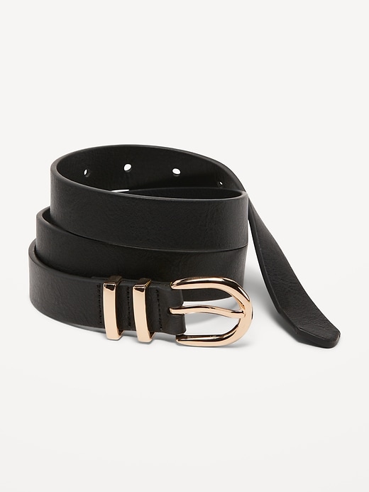 View large product image 1 of 1. Double Loop Skinny Belt for Women