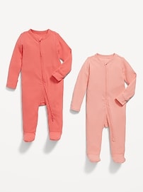 View large product image 3 of 3. 2-Way-Zip Sleep & Play Footed One-Piece 2-Pack for Baby