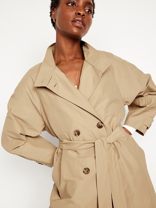 Image number 4 showing, Oversized Double-Breasted Trench Coat