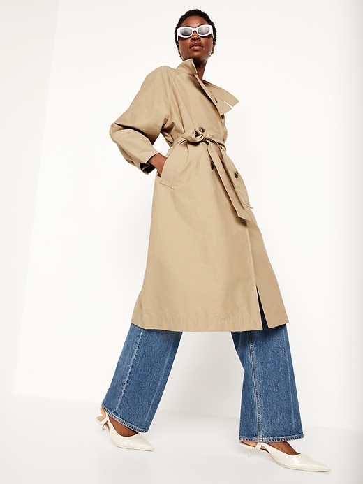 Image number 3 showing, Oversized Double-Breasted Trench Coat