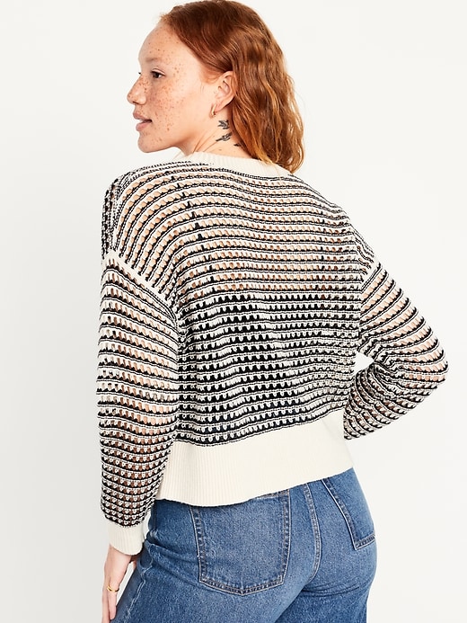 Image number 2 showing, Open-Stitch Sweater